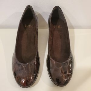 Stuart Weitzman Croc Pumps Glossy Brown Sz 6